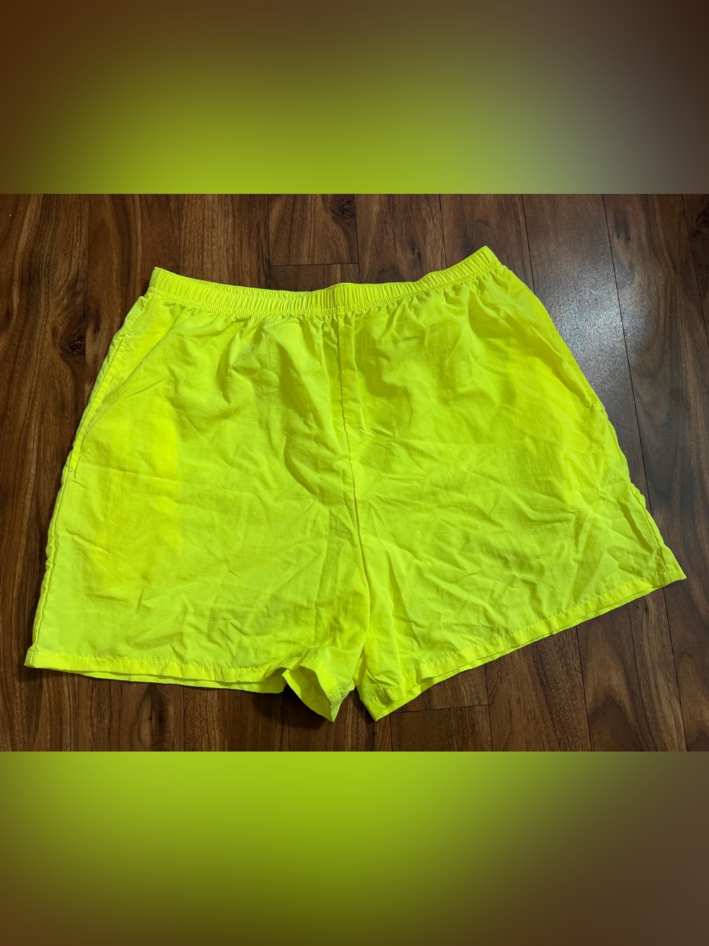 Athletic Works 90s Neon Yellow Men’s Athletic Shorts